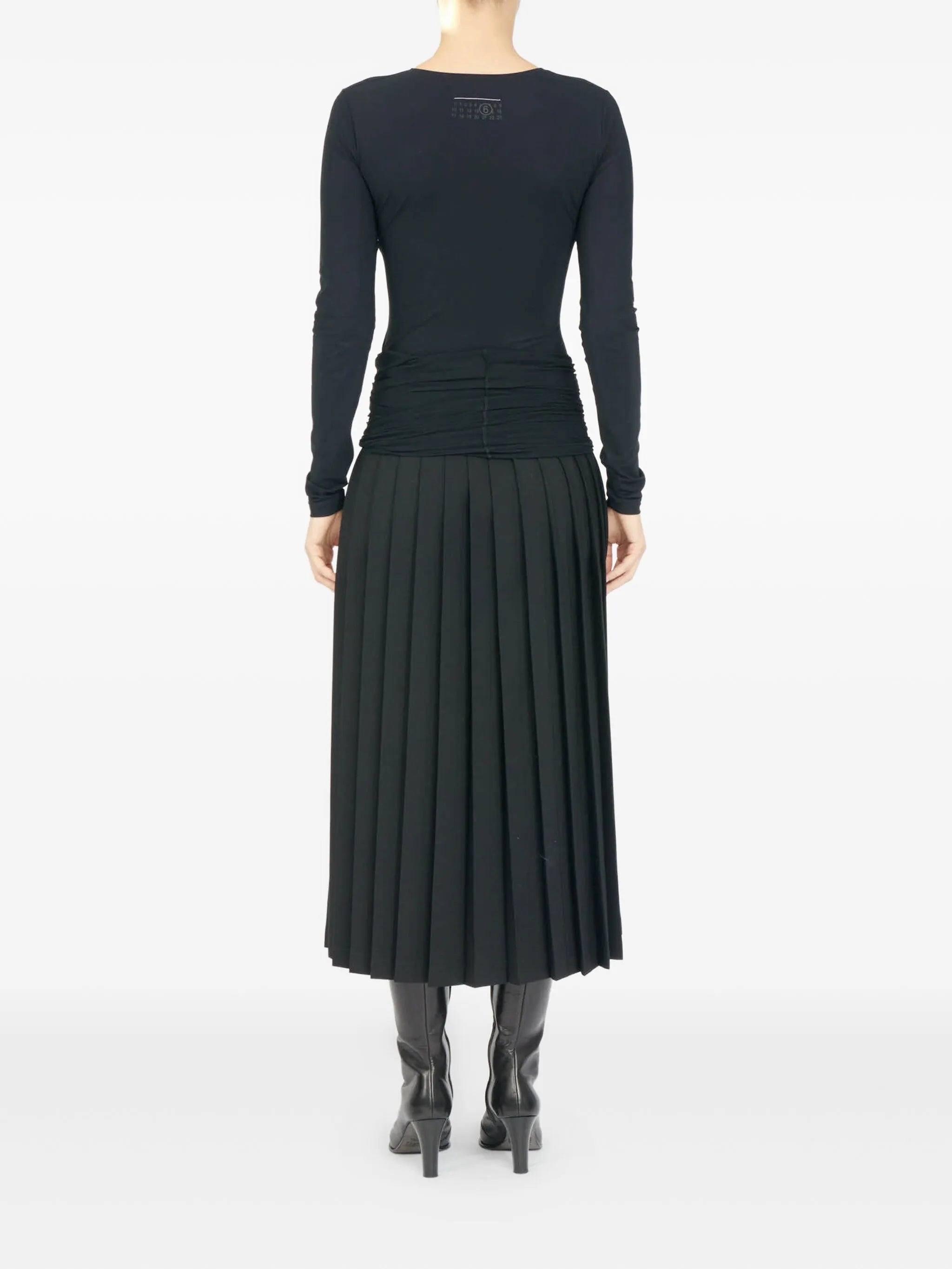 Mm6 Maison Margiela Pleated Draped Midi Skirt - 3