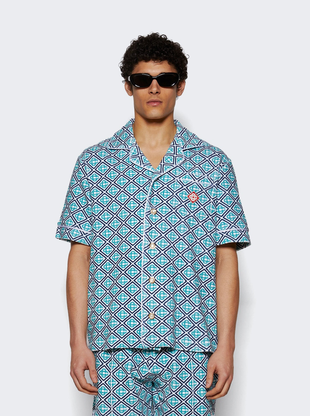 Monogram Towelling Shirt Blue - 2