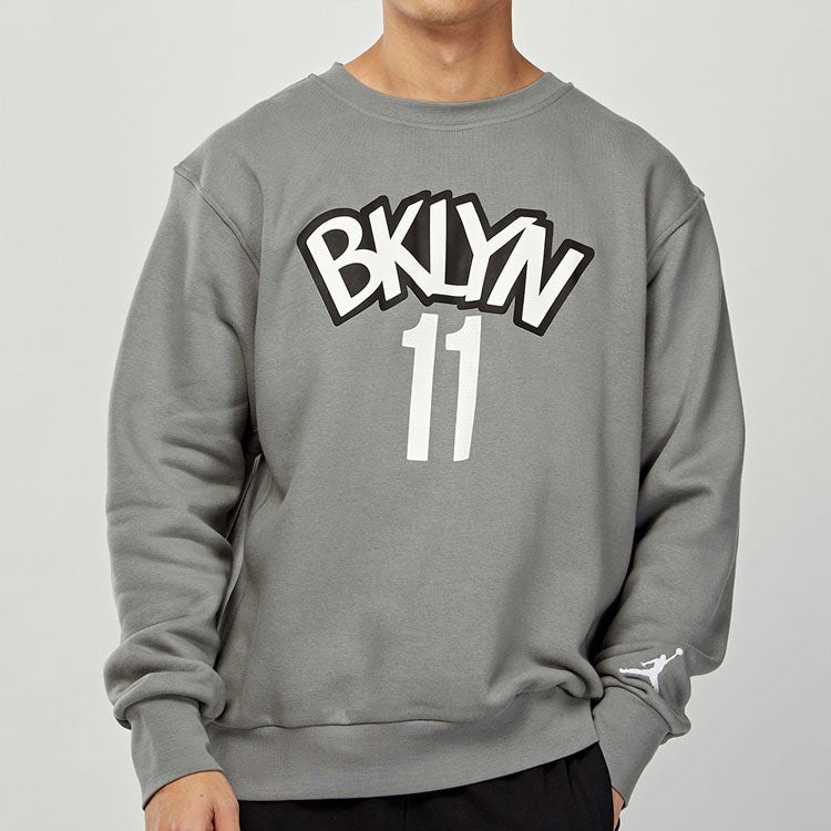 Air Jordan Brooklyn Nets Round Neck Pullover Gray CN1035-002 - 3