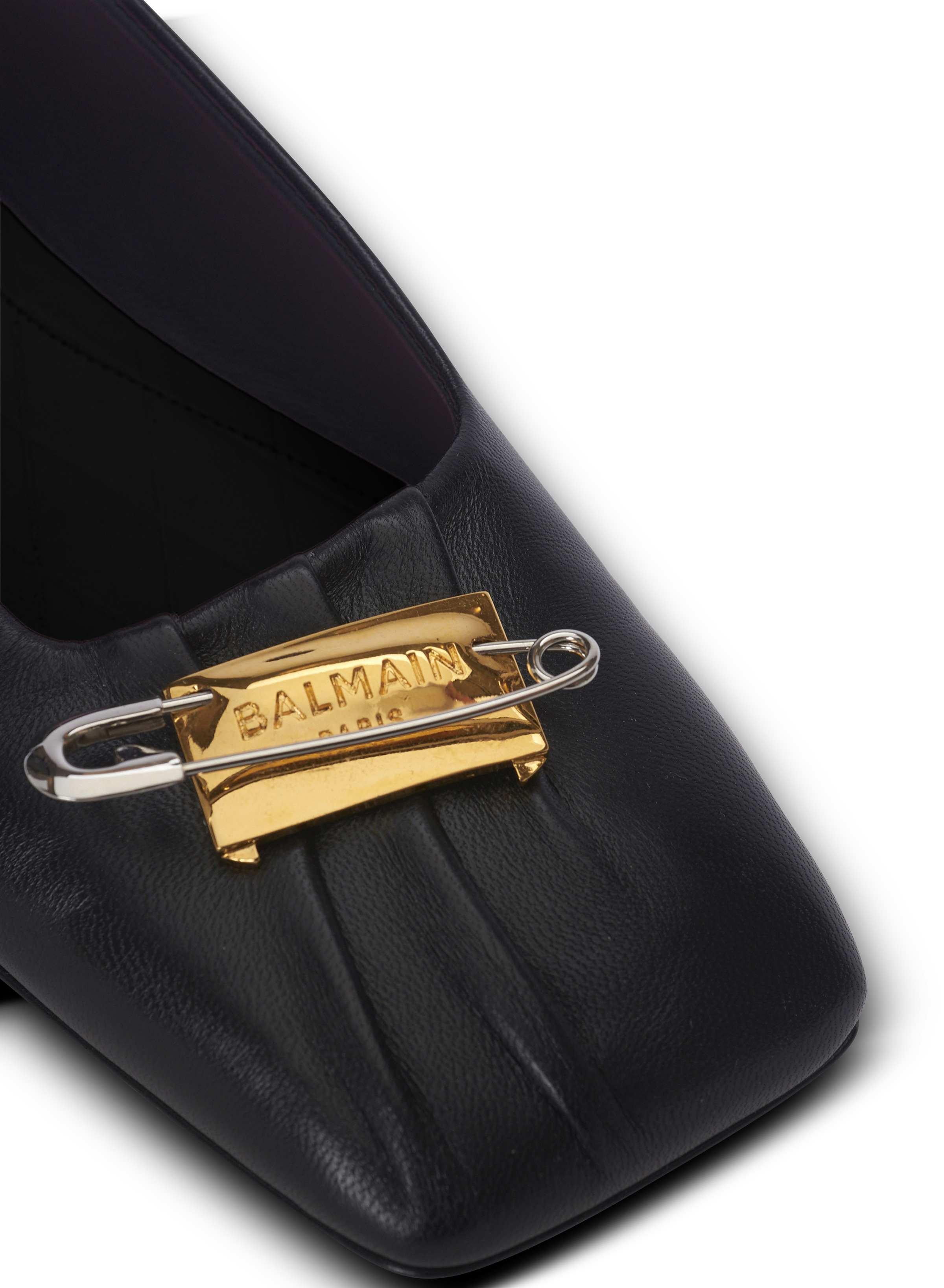 Safety Pin ballet flats in gathered lambskin - 5