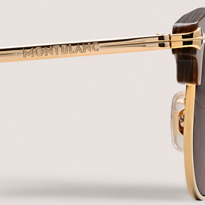 Rectangular Sunglasses Gold Coloured Metal Frame 4