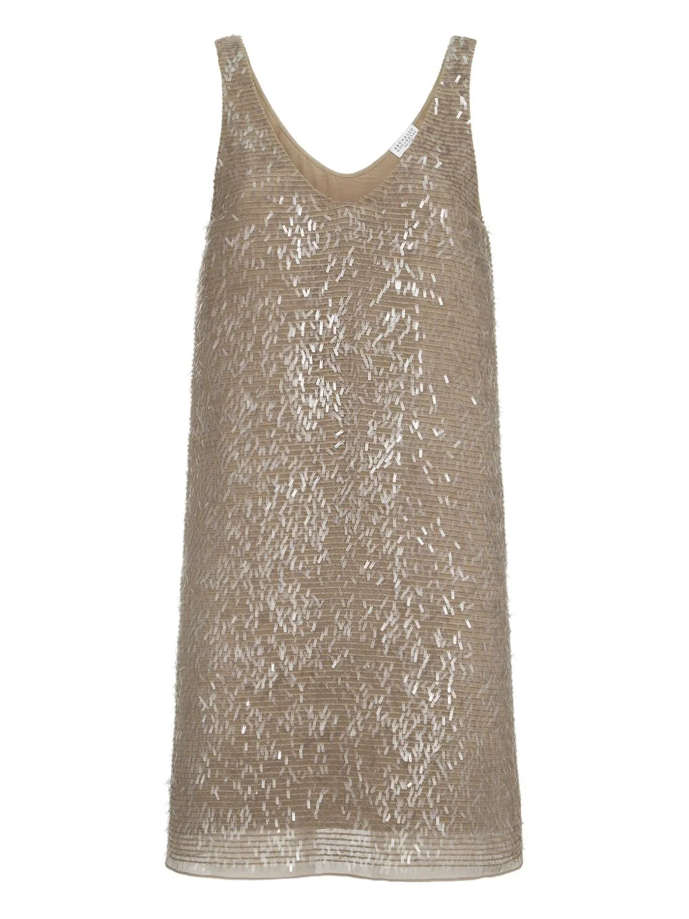 embroidery silk mini dress - 1