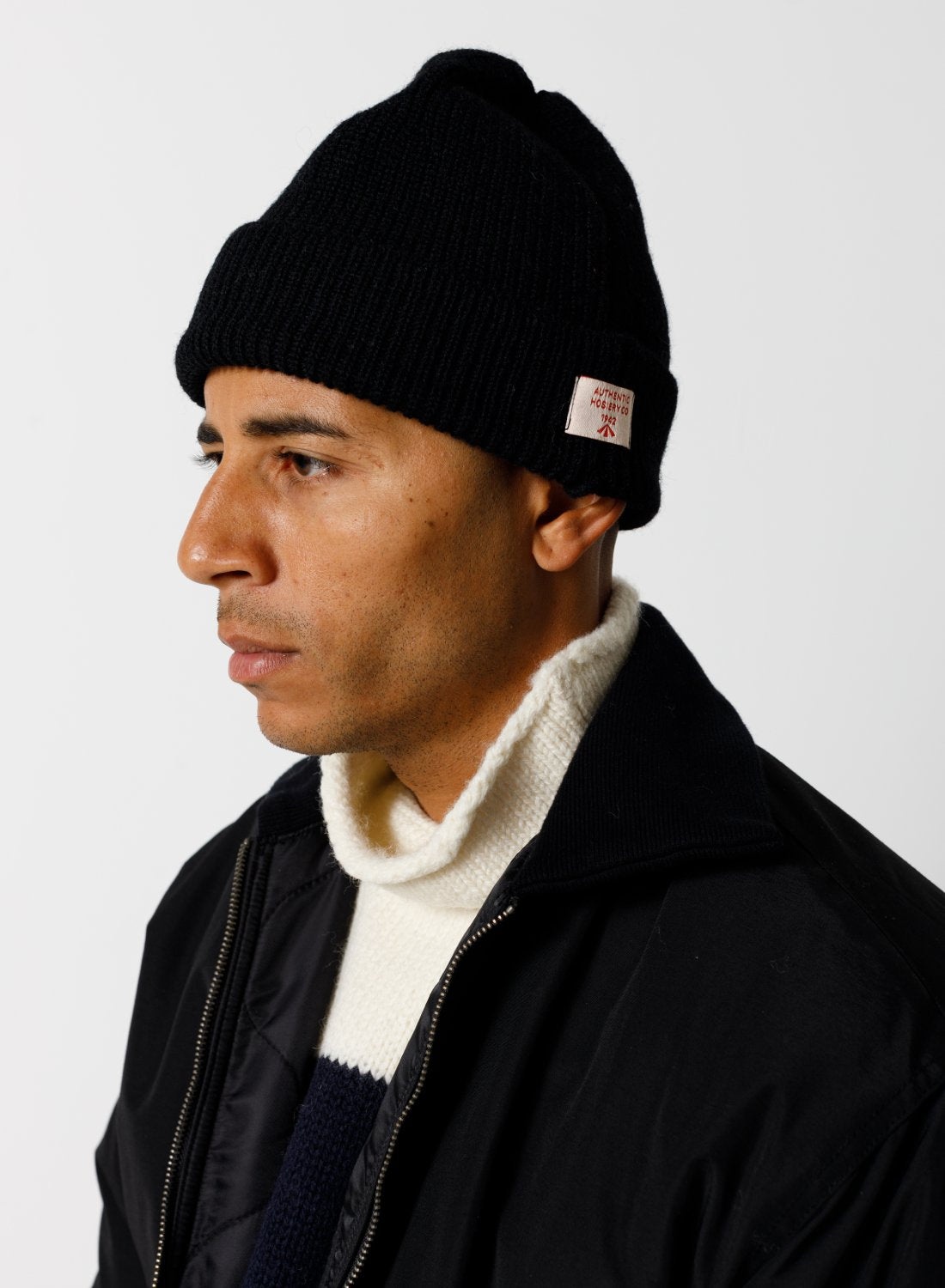 Solid Beanie in Black - 3