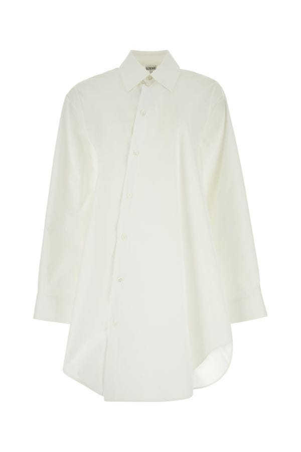 Loewe Loewe Woman White Poplin Shirt Dress | luosophy