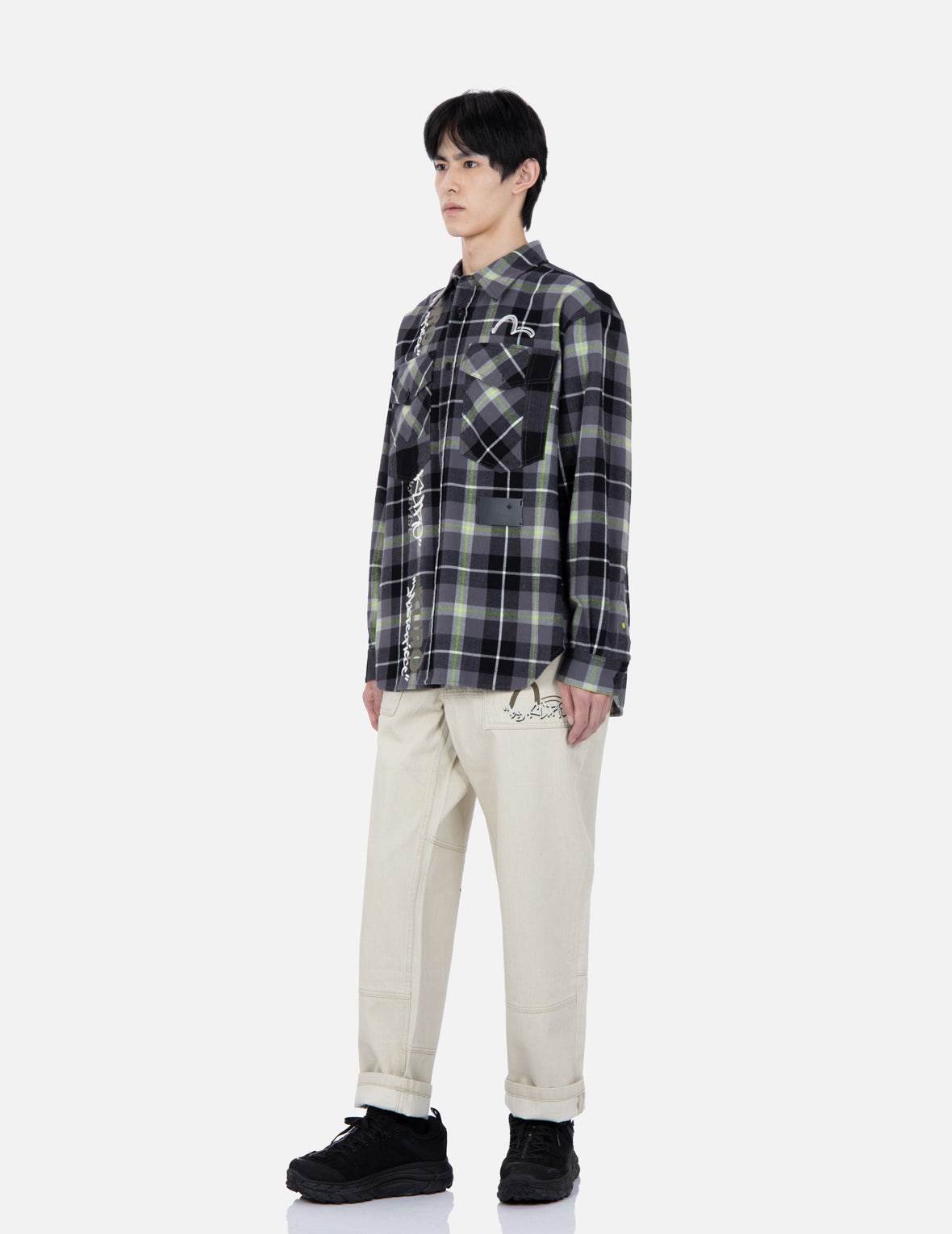 Contrast Pockets Plaid Flannel Shirt - 3