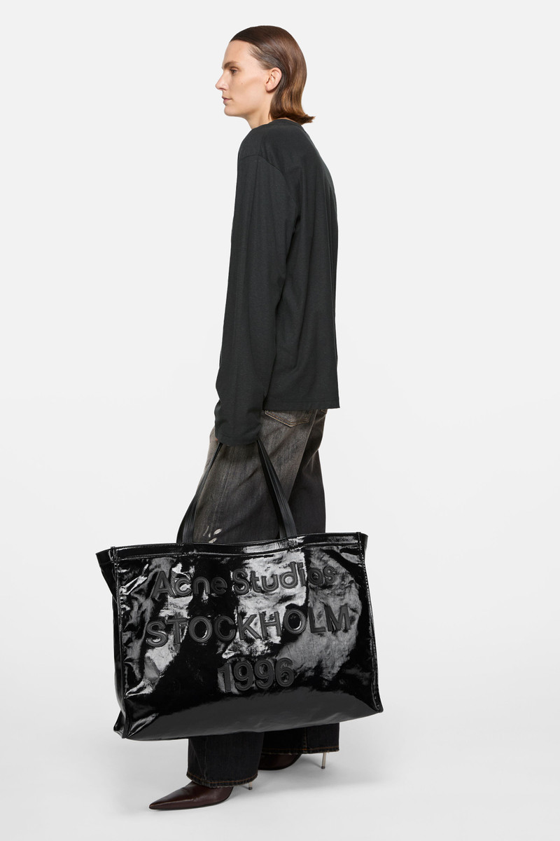 Acne Studios Logo shopper tote - Black outlook
