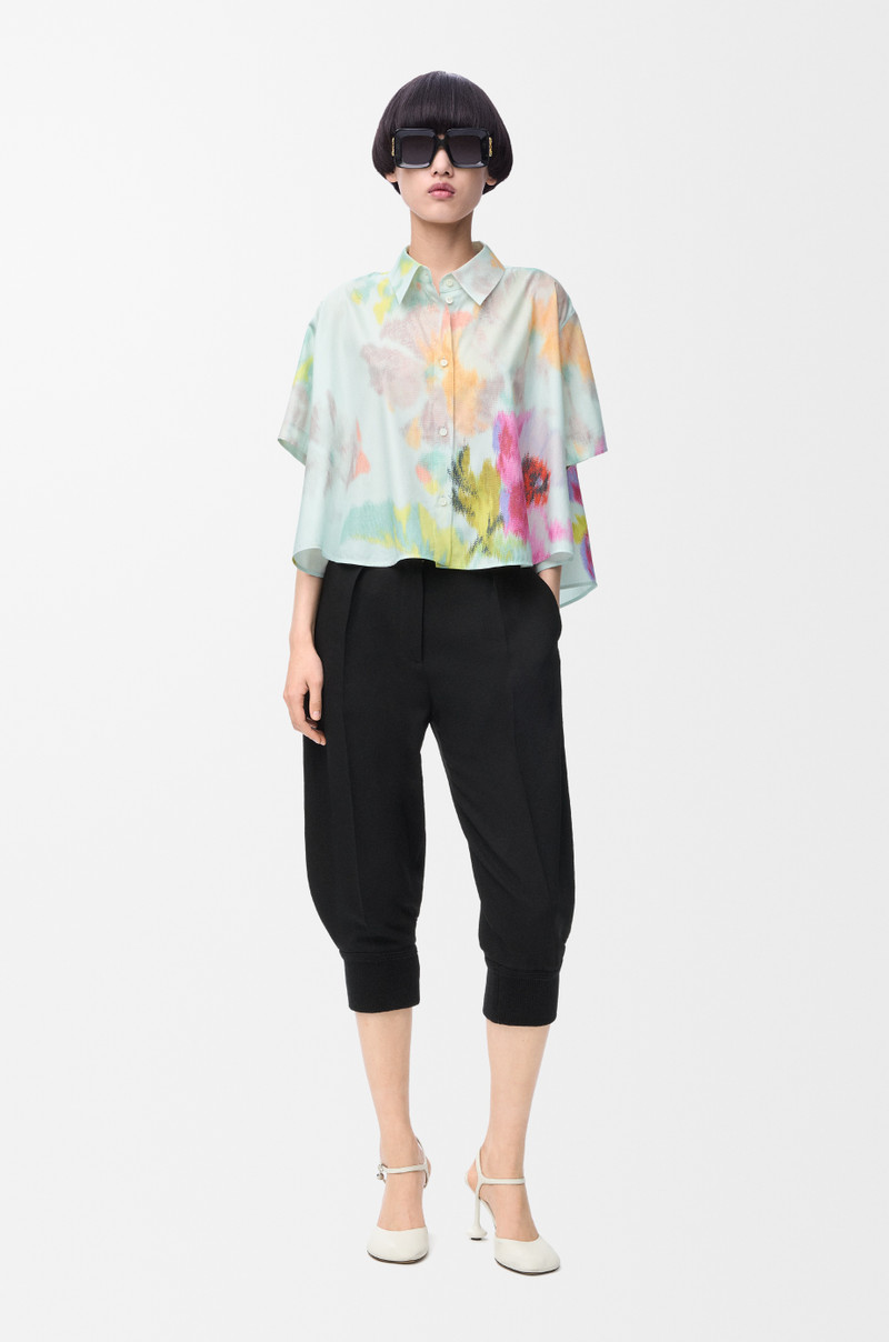 Loewe Short sleeve trapeze shirt in cotton and silk outlook