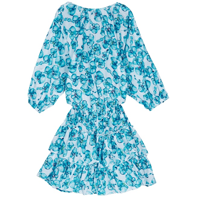 Women Cotton Veil Short Dress Orchidees - 2
