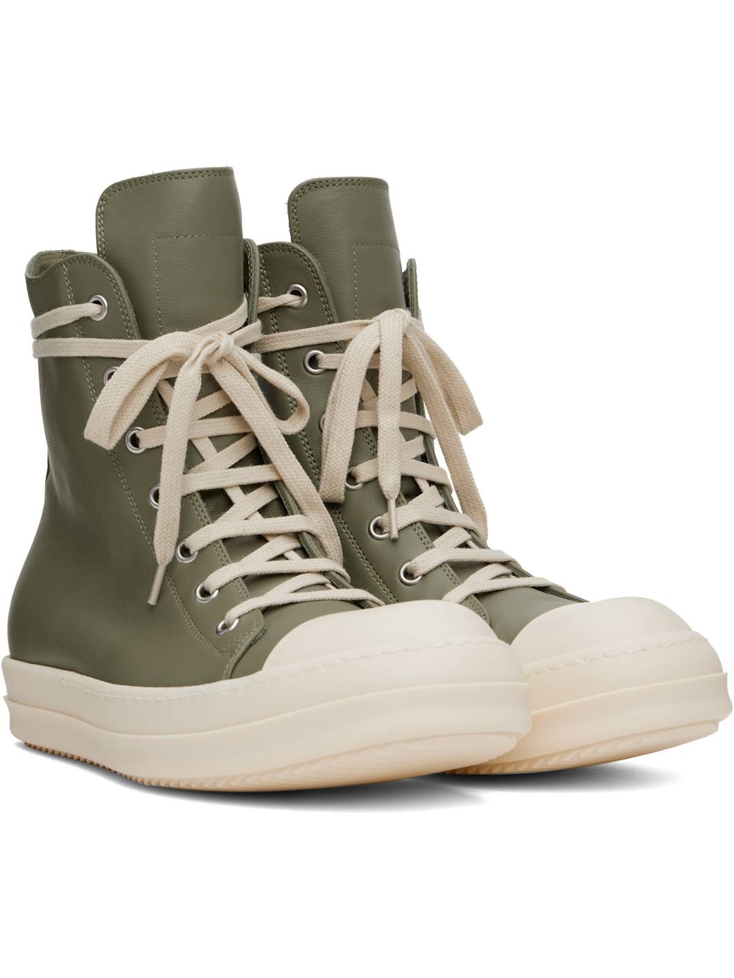 Green Hollywood Calf Leather Sneakers - 4