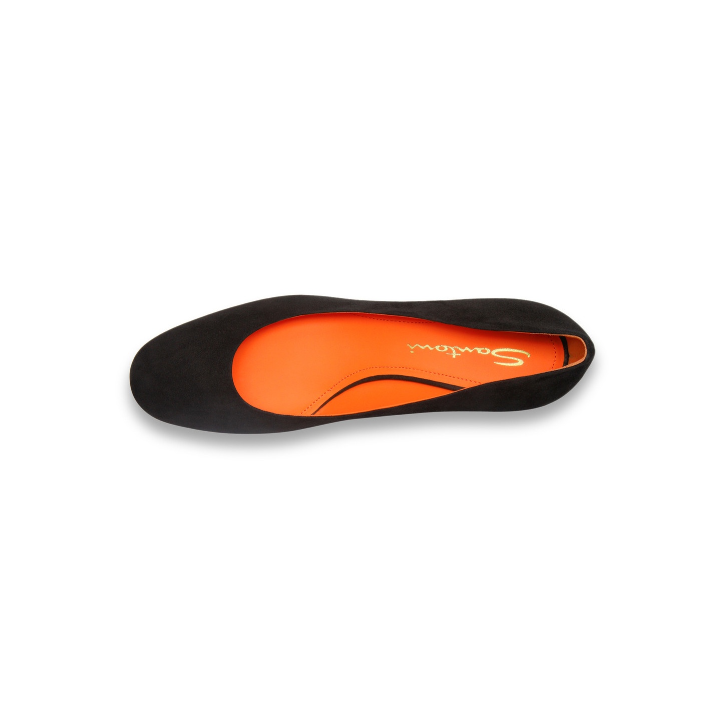 Women's black suede low-heel pump - 5