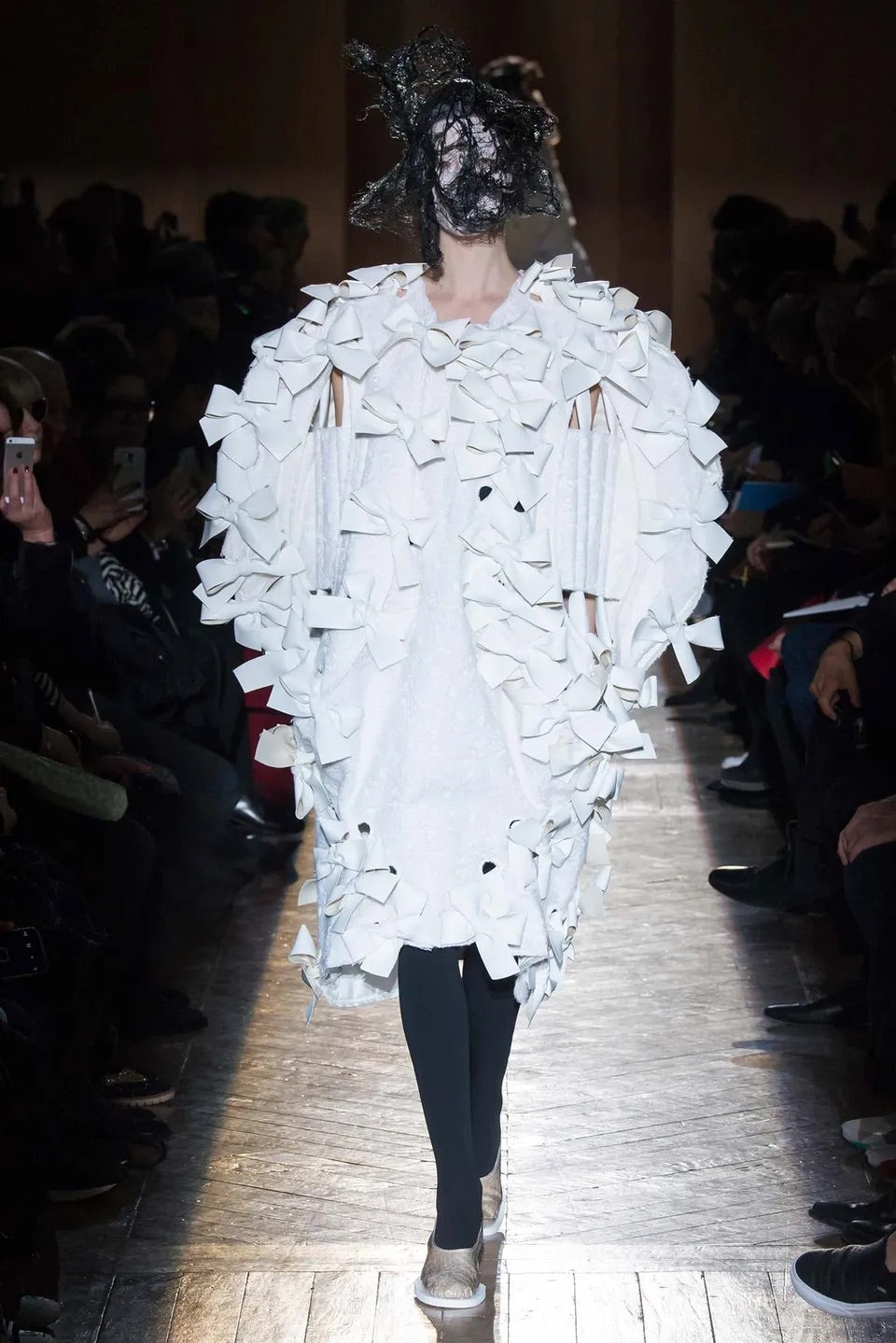 Comme des Garçons Fall 2015 Floral Lace top with Ribbons - 2