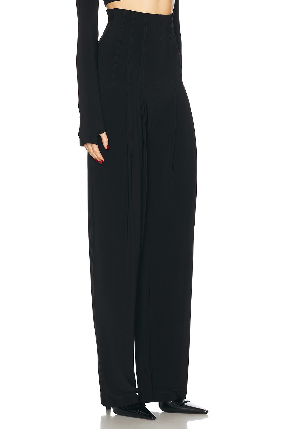 High Waisted Tailored Pleat Pant - 2