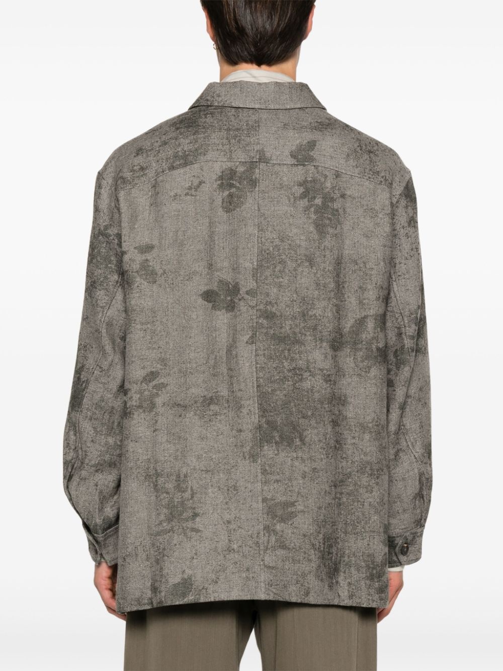 herringbone-pattern shirt - 4