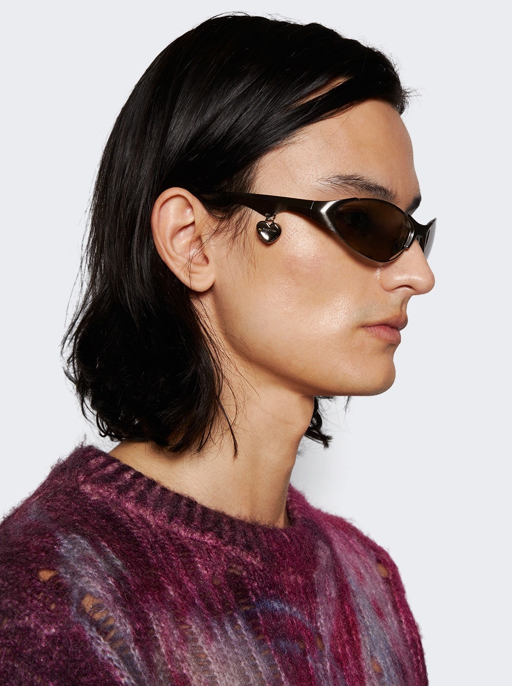 Metal Frame Charm Sunglasses Antique Silver - 3