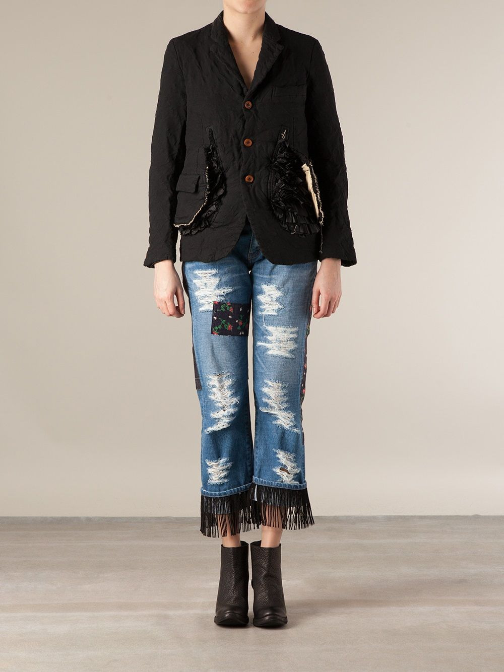ruffle detailed jacket - 2