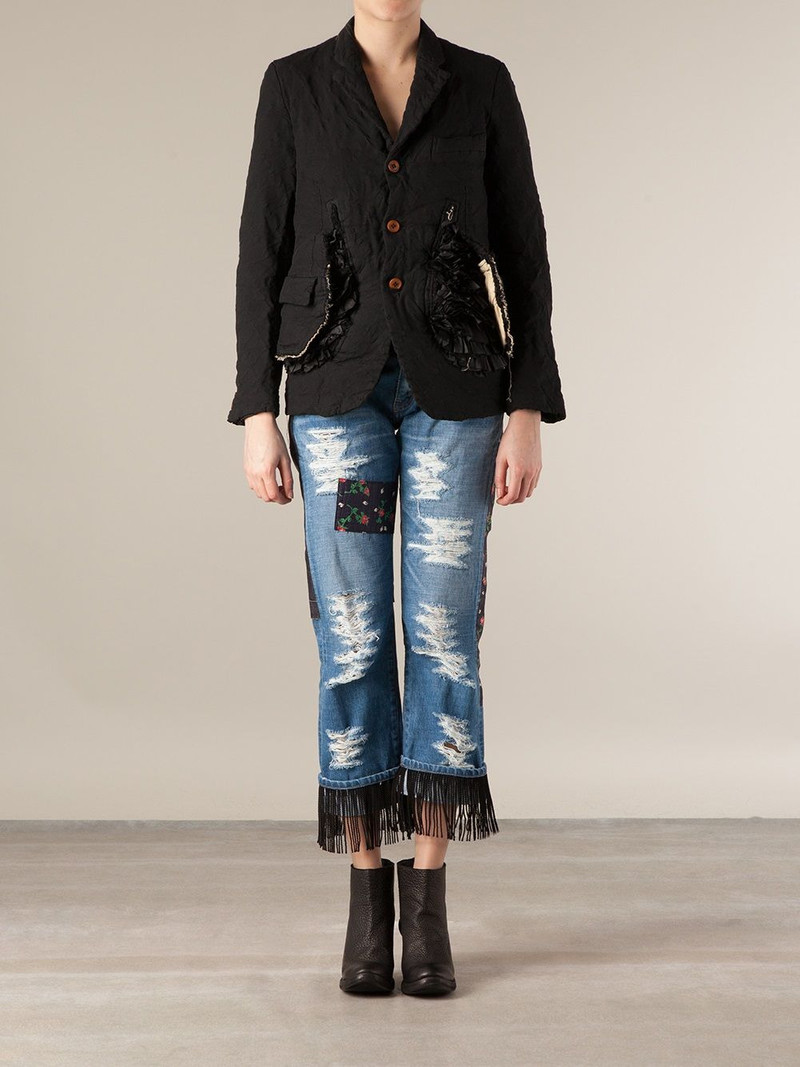 Comme Des Garçons ruffle detailed jacket outlook