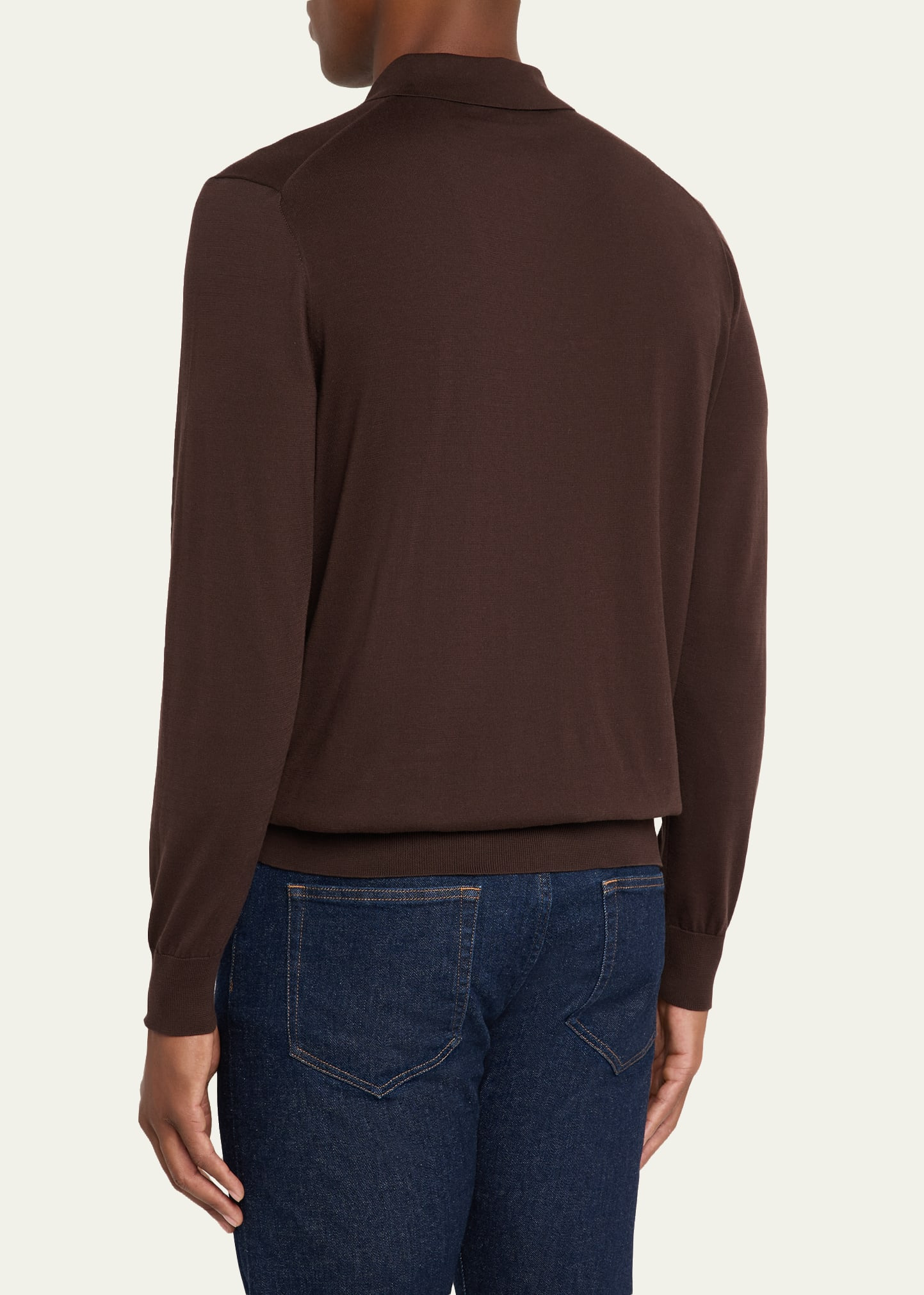 Men's Loro Island Cotton Giza Long-Sleeve Polo Shirt - 3