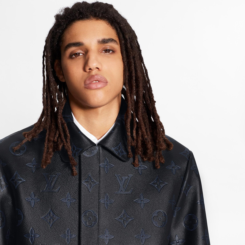 Shadow Monogram Embossed Leather Blouson 3