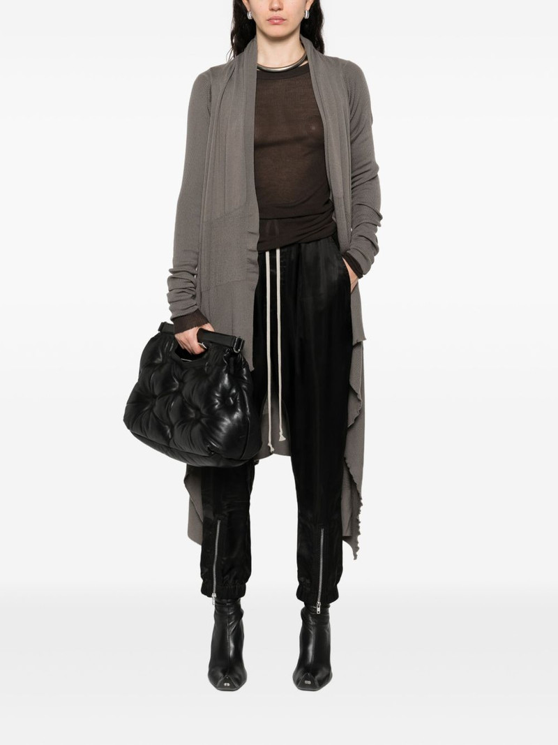 Rick Owens ribbed asymmetric wool coat outlook