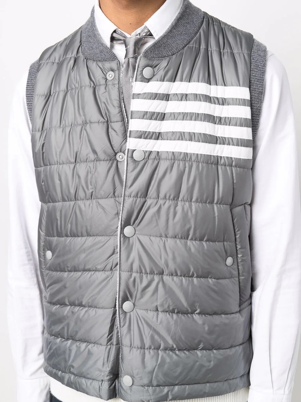 4-Bar stripped padded gilet - 5