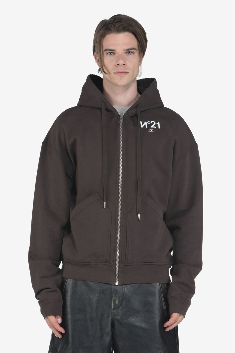 LOGO-PRINT COTTON ZIP HOODIE 1