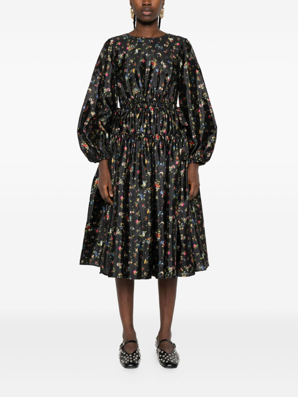 floral-print midi dress - 2