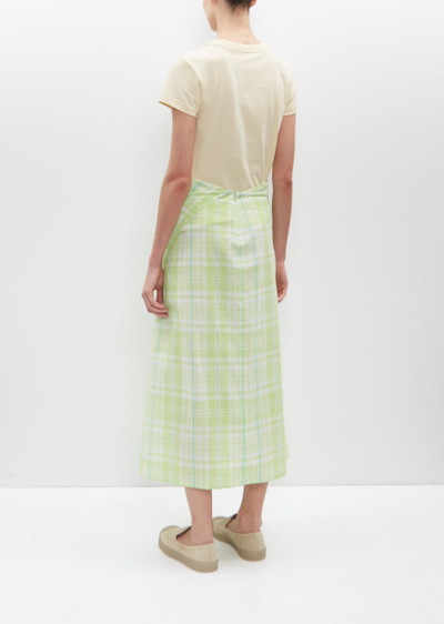 6397 Draped Wrap Skirt — Lime Plaid outlook