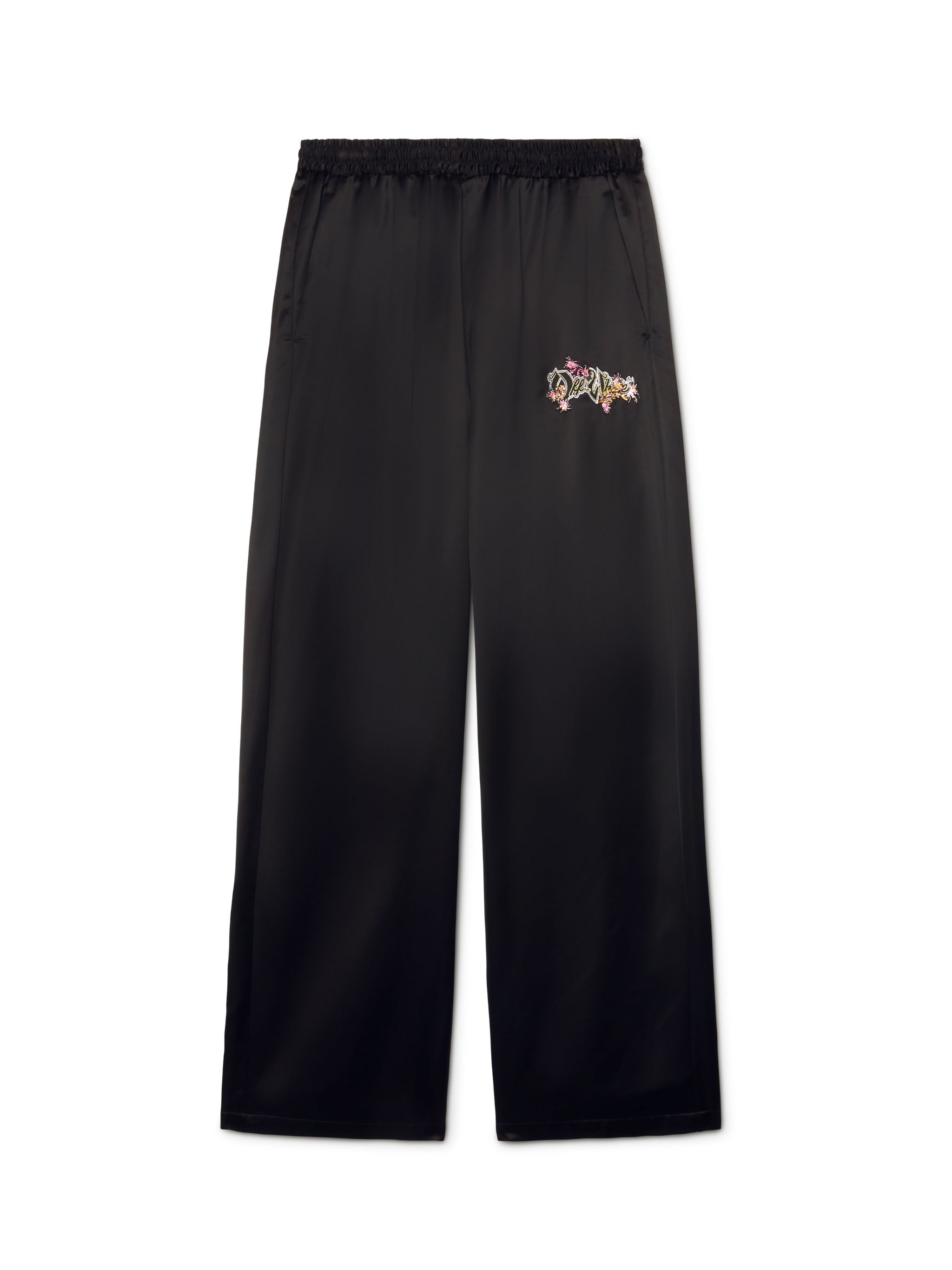 Black Eagle Diag Satin Joggers - 1