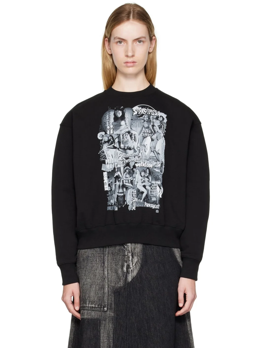 Black Movie Collage Sweatshirt - 1