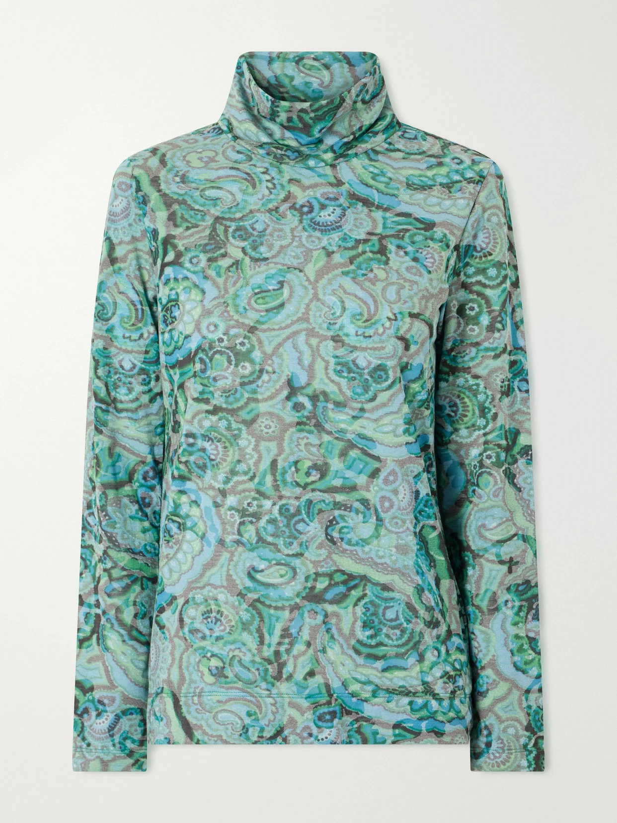 Printed Jersey Turtleneck - 1