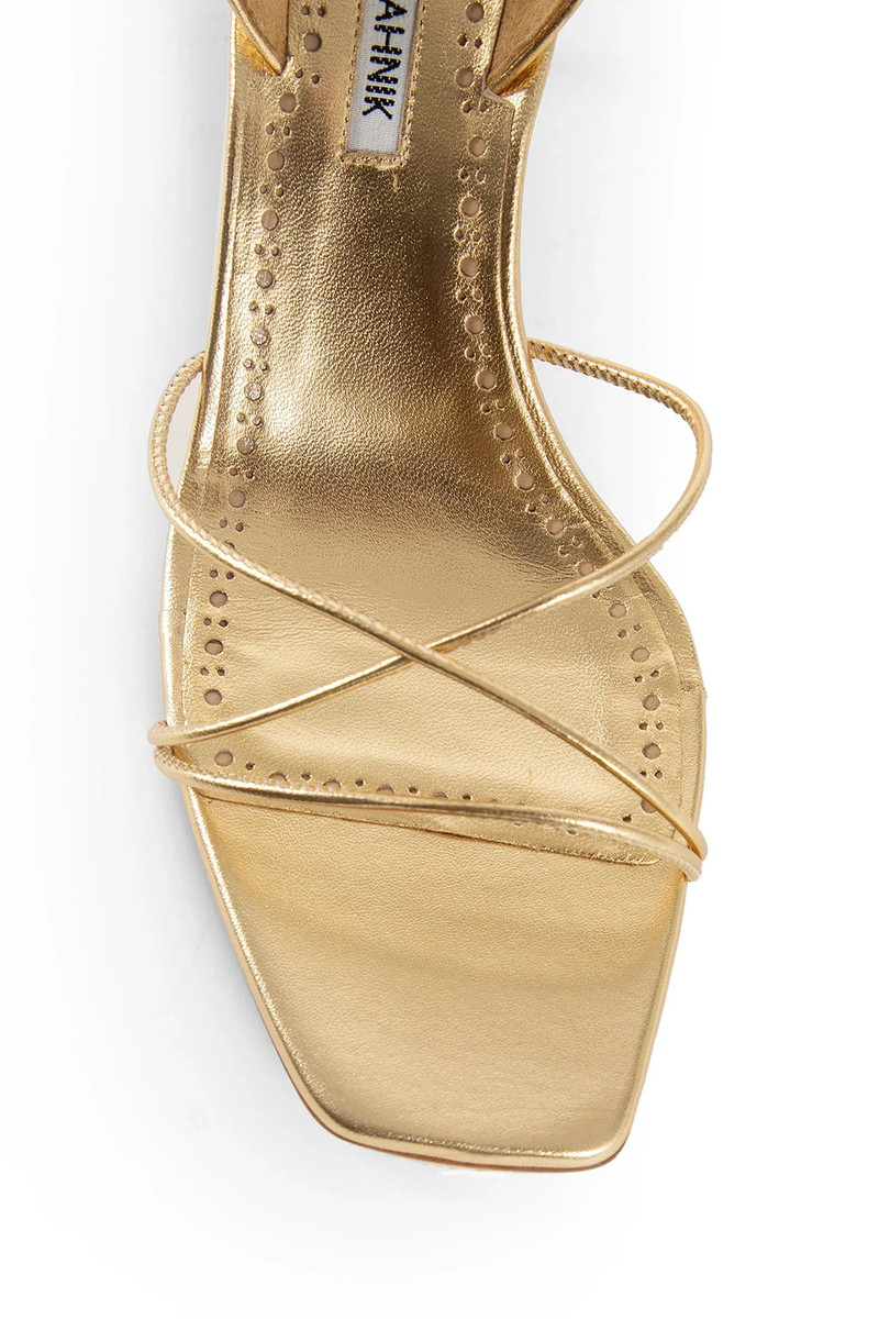 MANOLO BLAHNIK WOMAN GOLD SANDALS 5