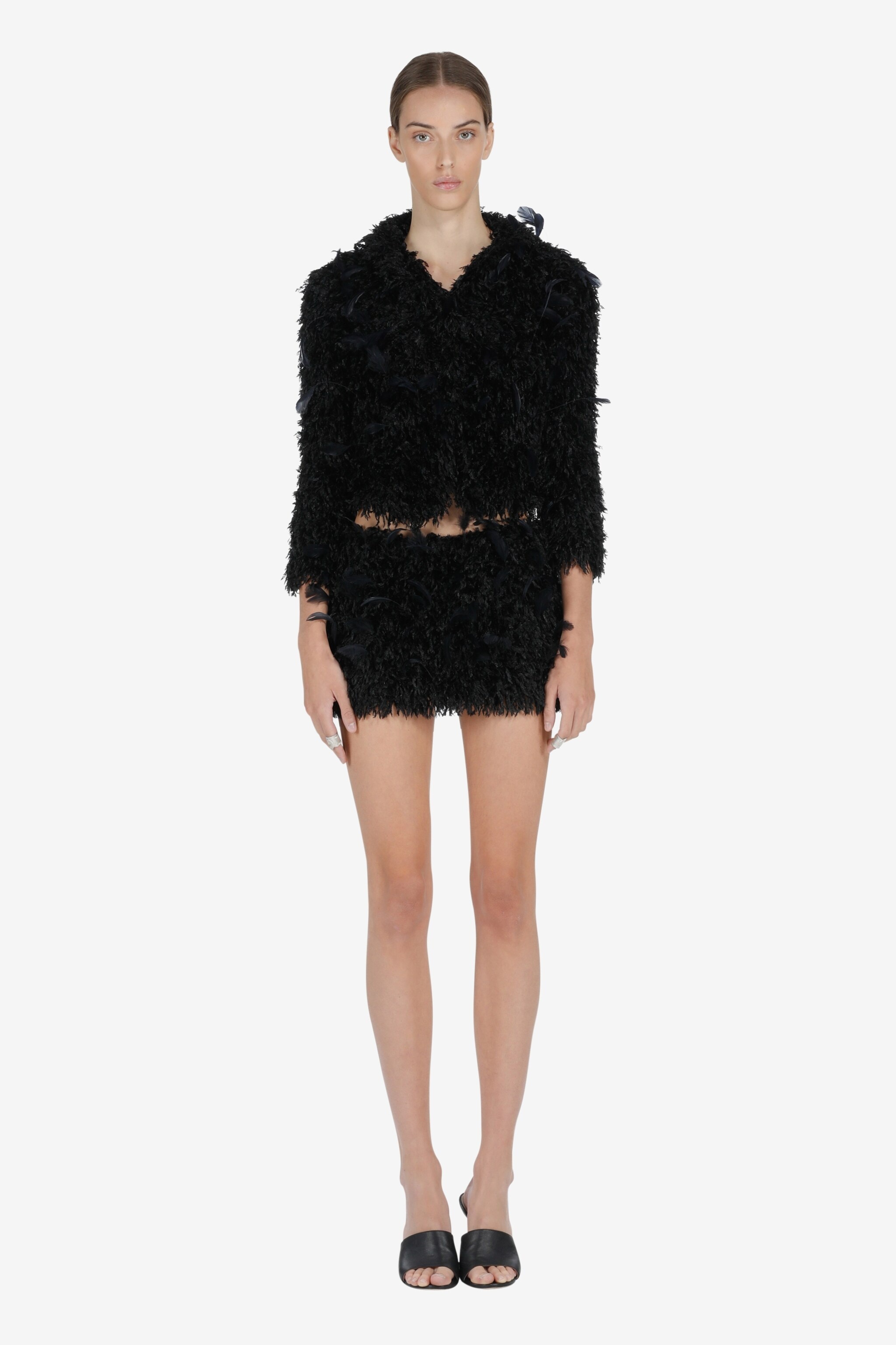 EMBELLISHED FAUX-SHEARLING JACKET - 4