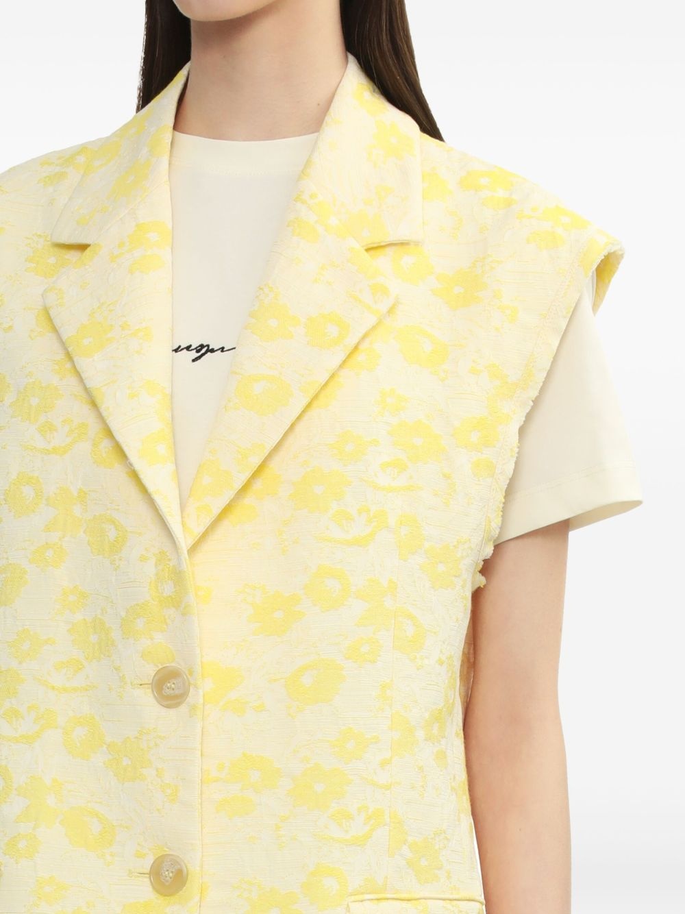 floral jacquard vest - 5
