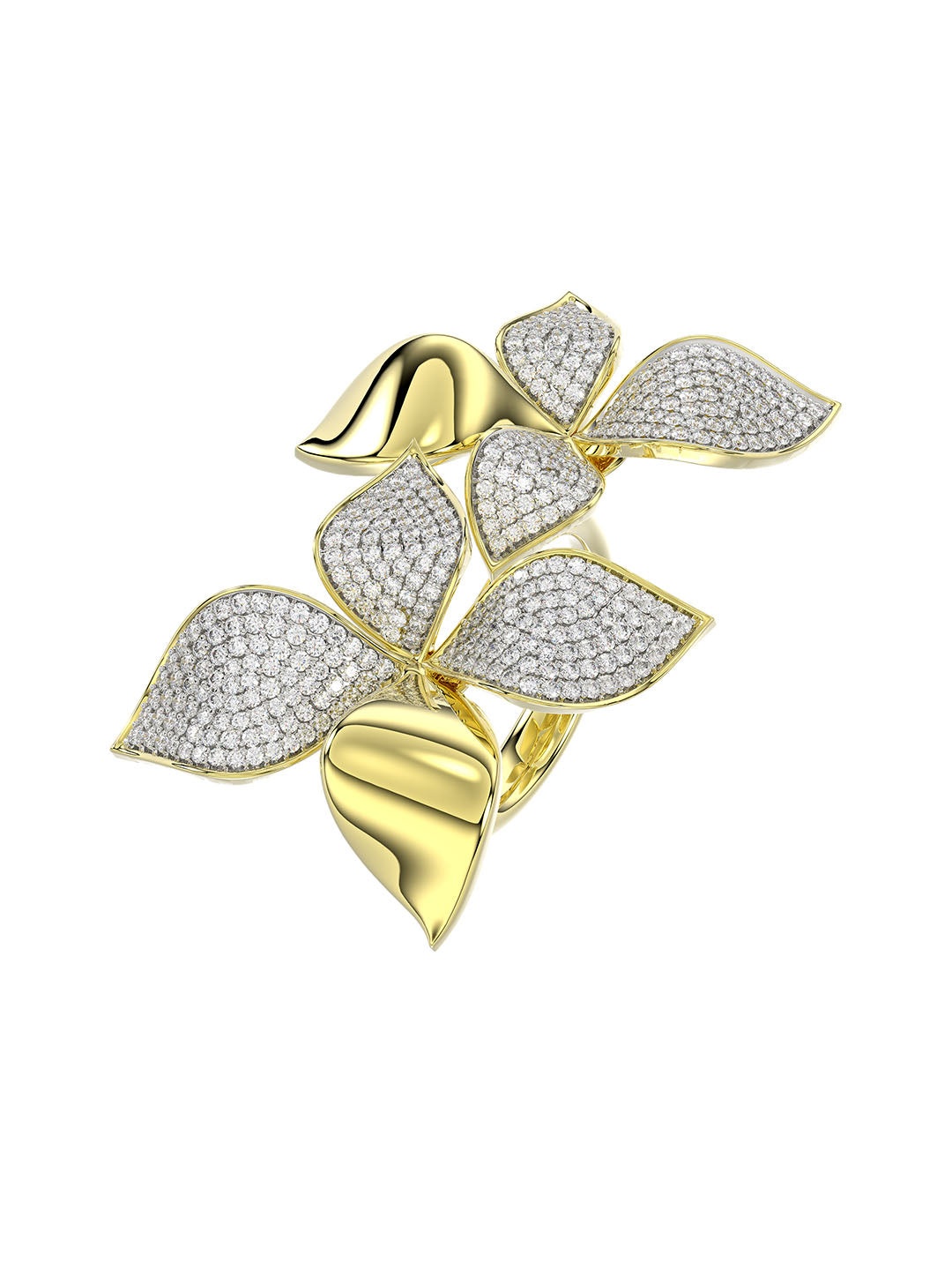 WILD FLOWER YELLOW GOLD RING - 3