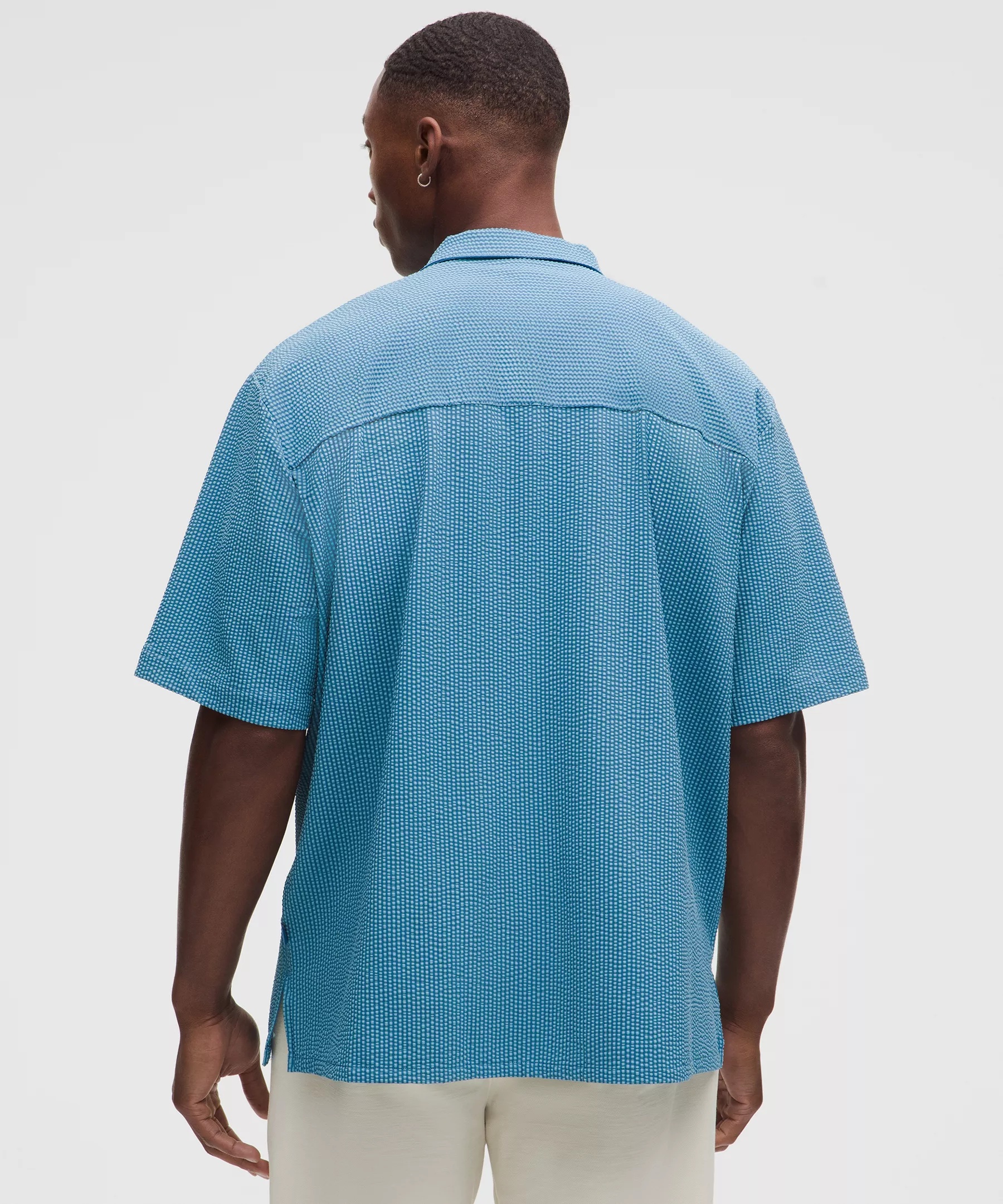 Textured Camp Collar Short-Sleeve Shirt - 3