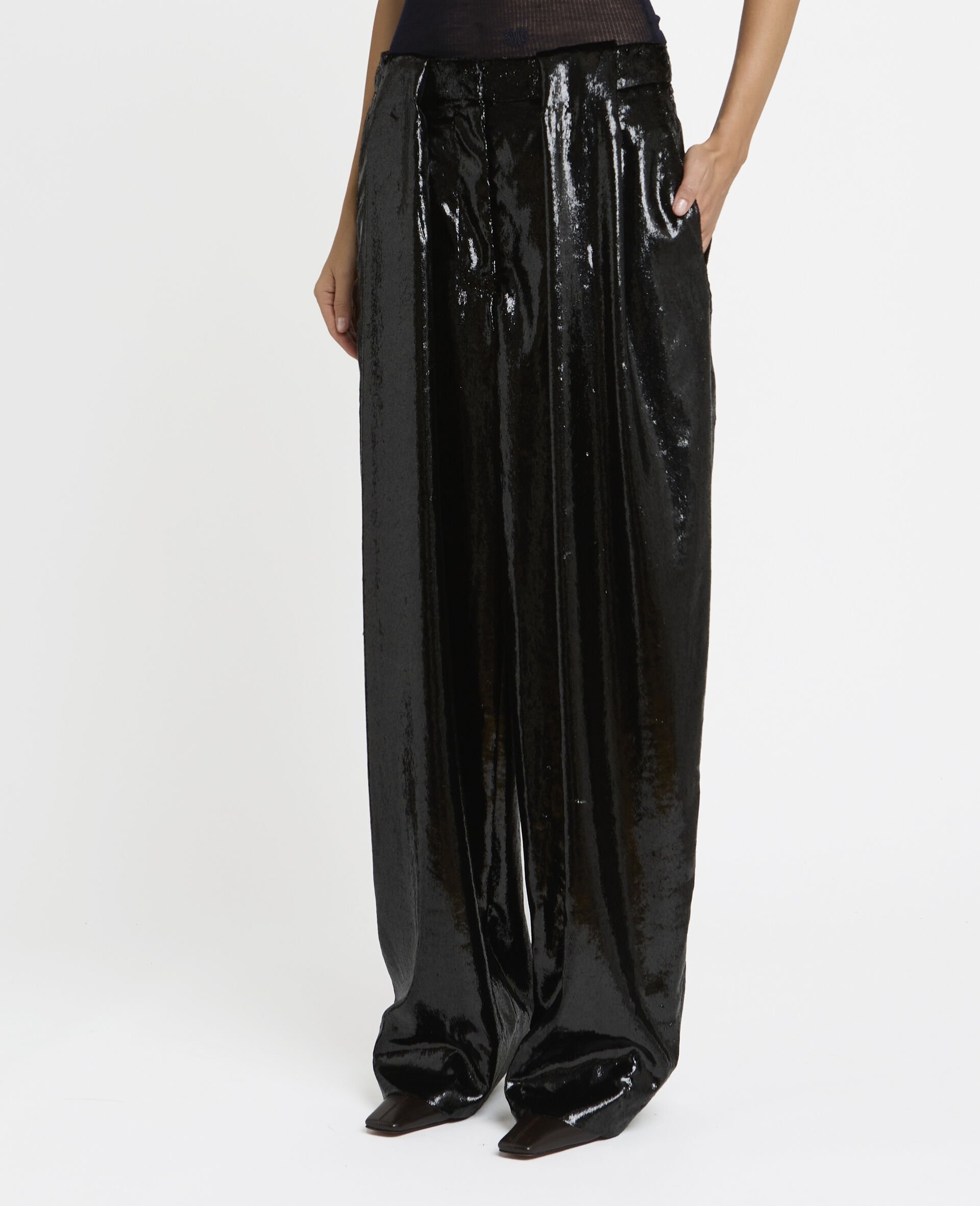 Slouchy Paneled Velvet Pants - 5