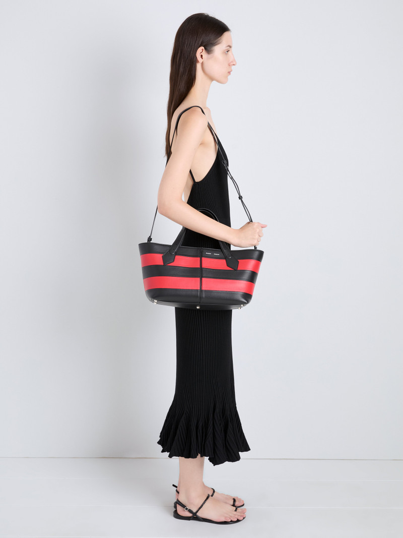 East West Chelsea Tote in Striped Nappa Plonge 6