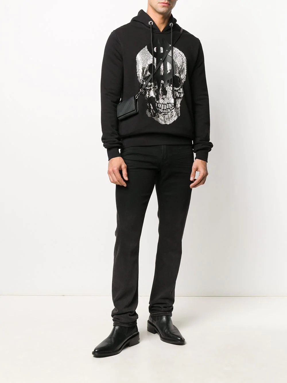 skull print hoodie - 2