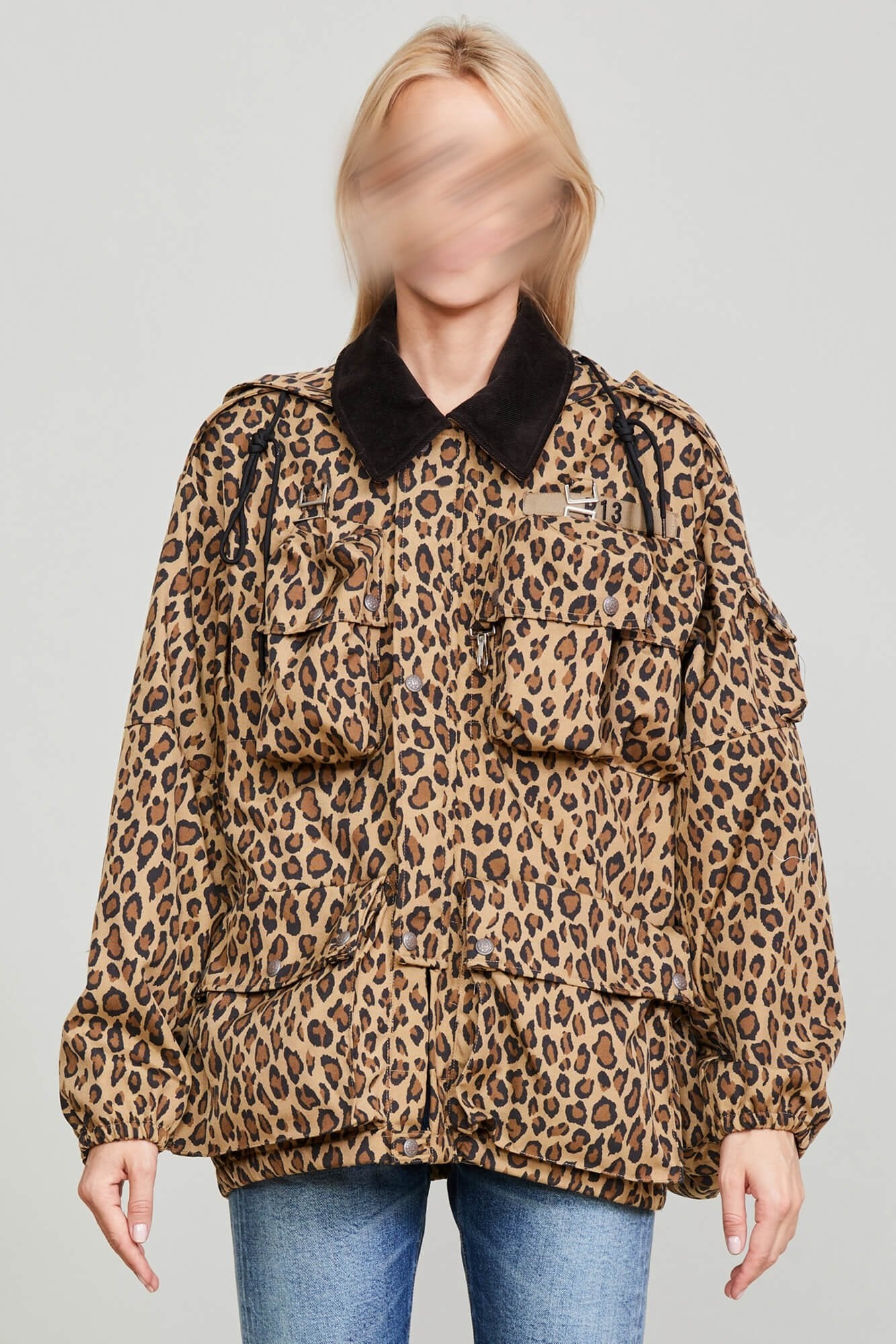 MULTIPOCKET WINDBREAKER - PRINTED LEOPARD - 3