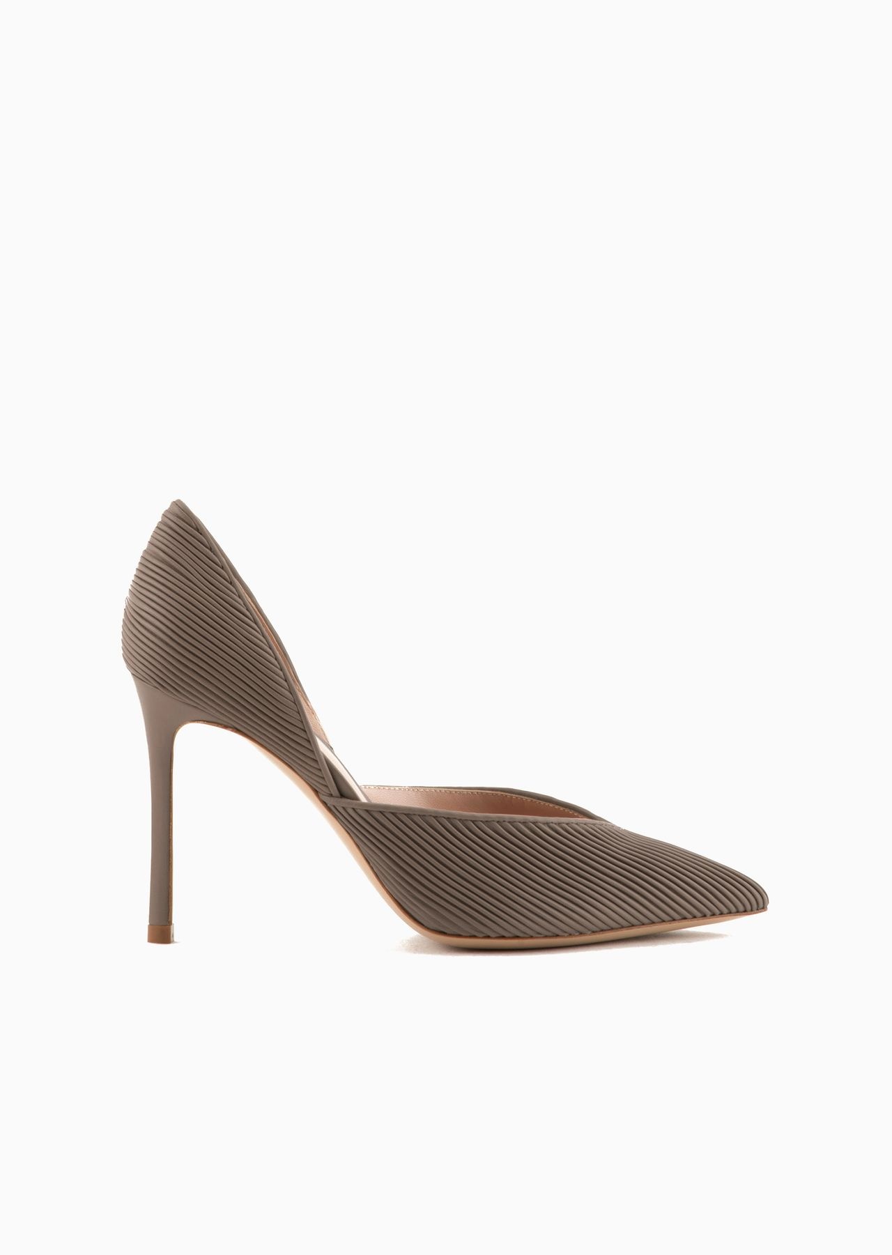 Pleated nappa-leather court shoes with heel - 1