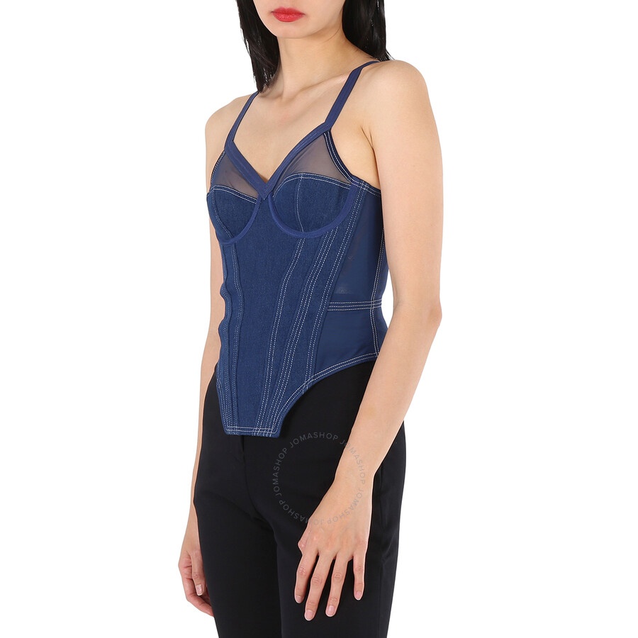Burberry Ladies Dark Canvas Blue Denim Corset Top - 3