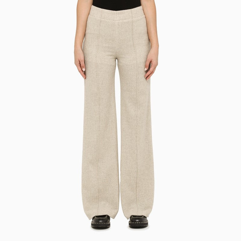 Chloé Beige Wool And Cashmere Palazzo Trousers Women - 1