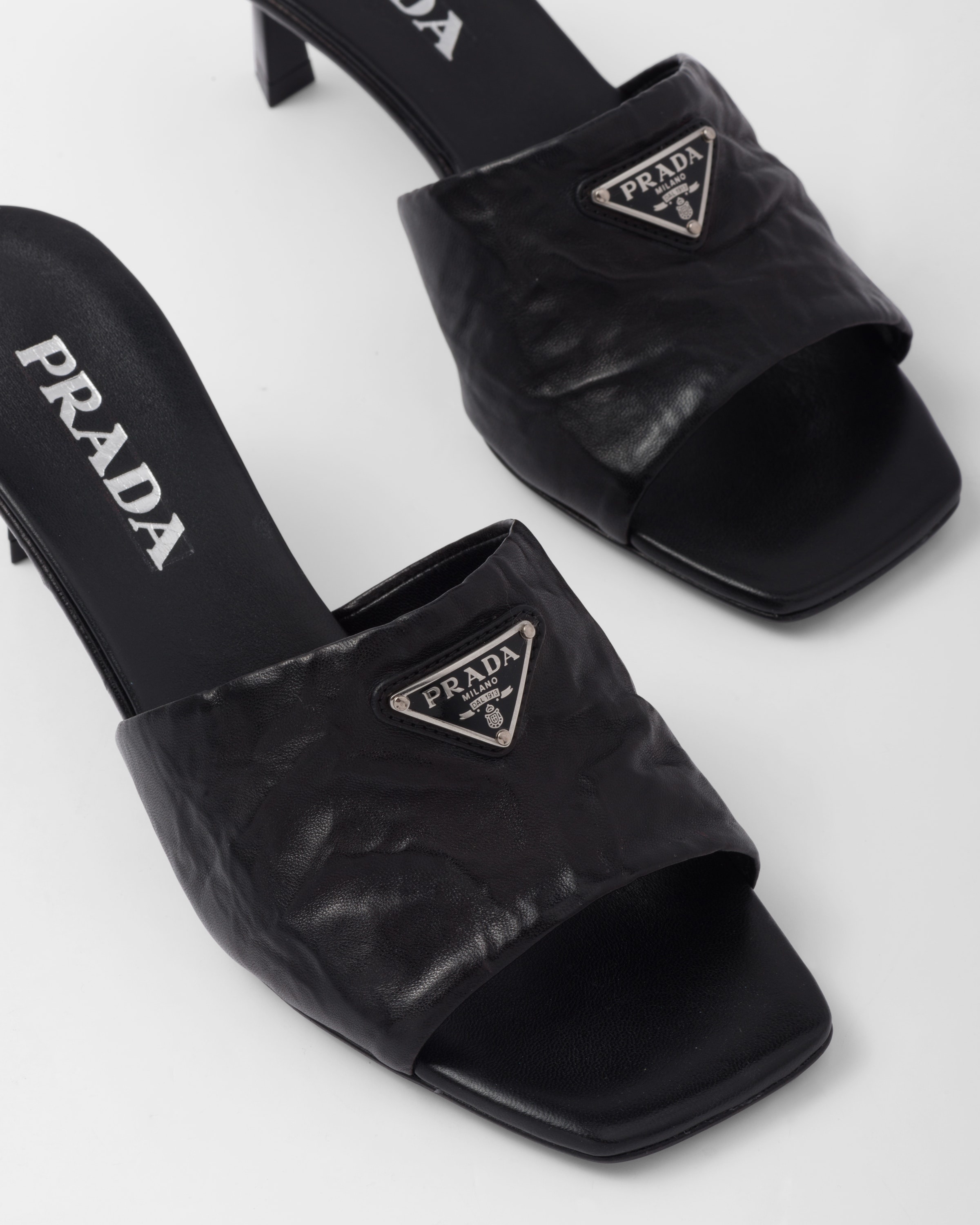 Antiqued nappa leather sandals - 6