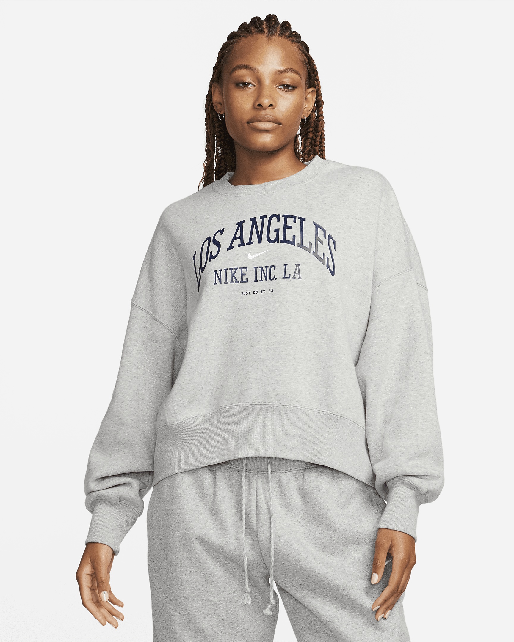 Women's Nike Sportswear Phoenix Fleece Over-Oversized Crew-Neck Graphic Sweatshirt - 1