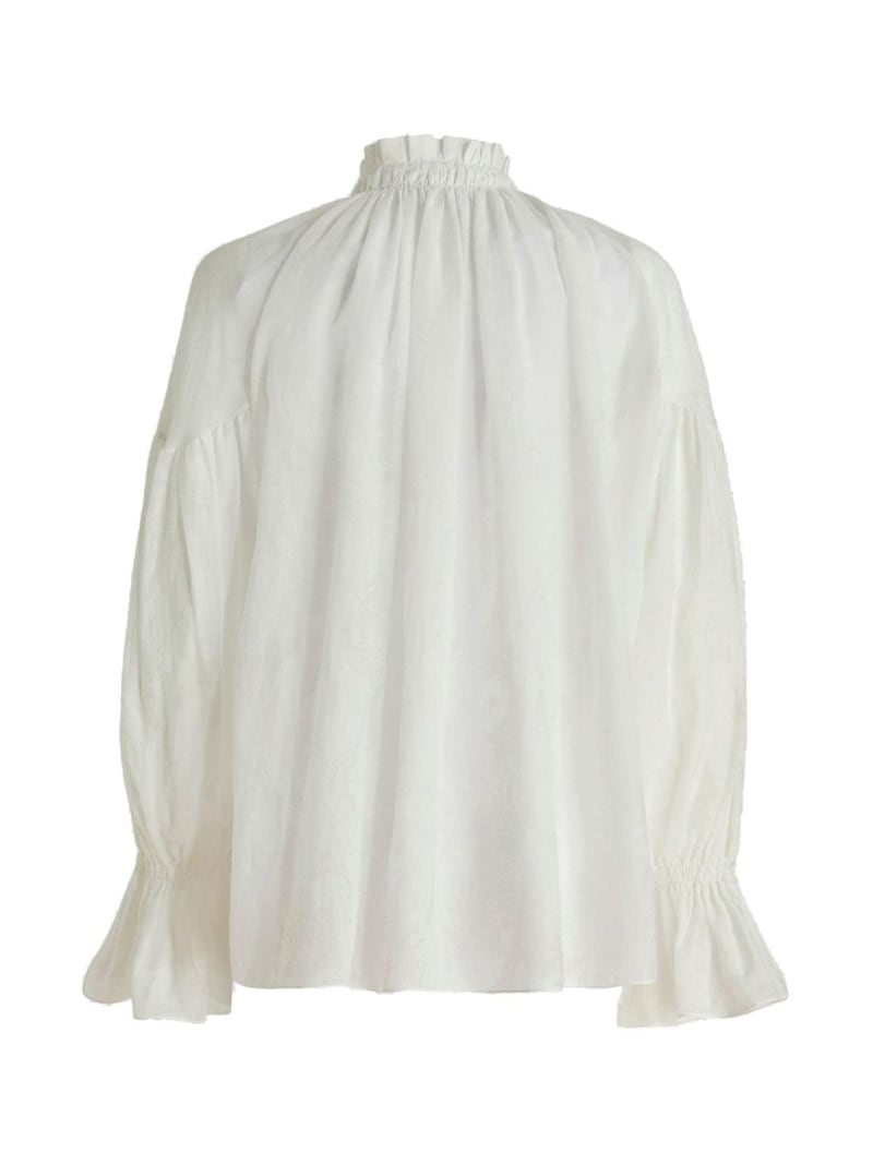 high-neck long-sleeve blouse - 2