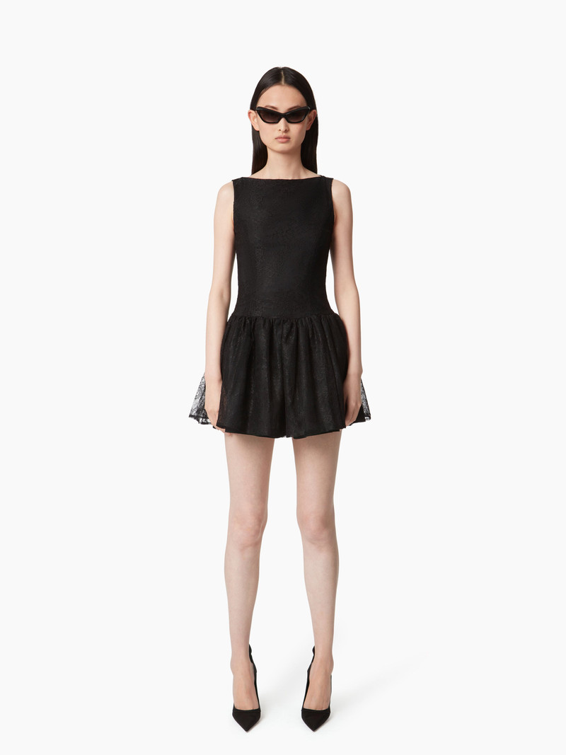 MINI DRESS WITH PEPLUM BOTTOM - 1