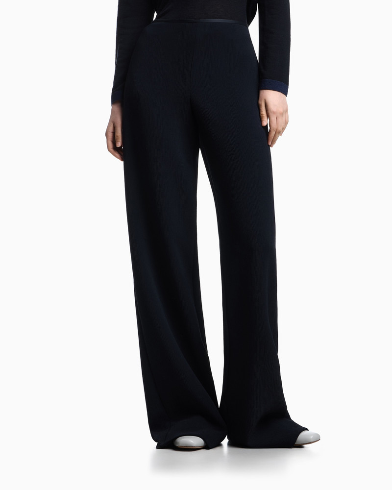 EMPORIO ARMANI CADY CRÊPE EFFECT PALAZZO TROUSERS outlook