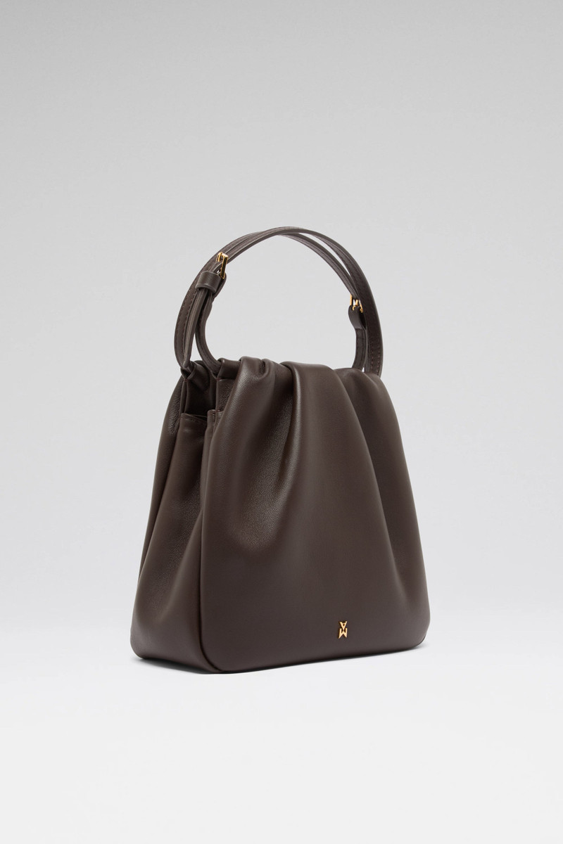 VITTORIA BAG COFFEE NAPPA AND GOLD HARDWARE 3