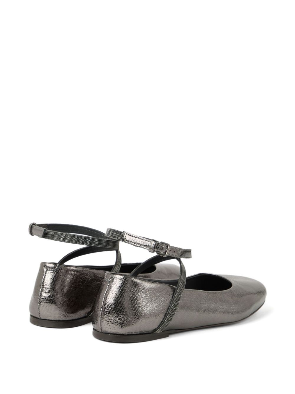 metallic-effect ballet flats - 3