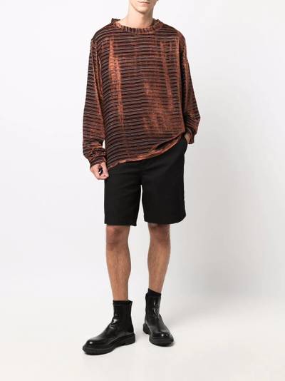 424 stripe-print velvet-effect T-Shirt outlook